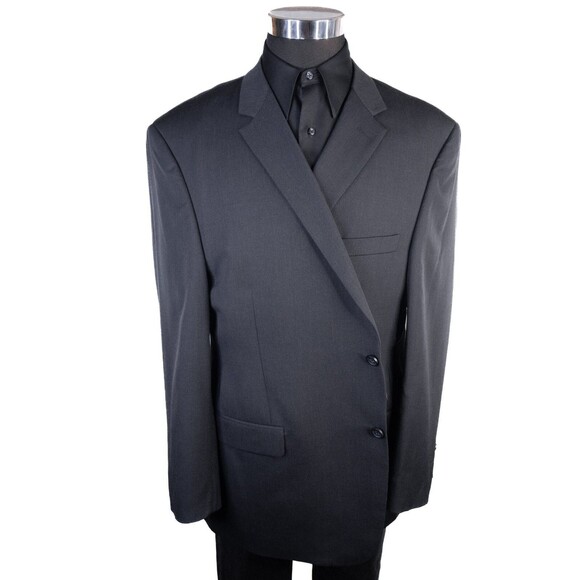 Pronto Uomo 2-Buttn Platinum Charcoal Blazer Wool Sport Coat Suit Jacket Sz 50L - Picture 2 of 13